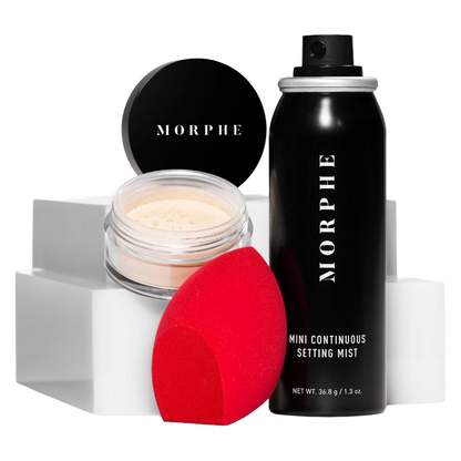 Morphe Make Up Set Mist Setting Mist Powder & Sponge (Blemished Box)