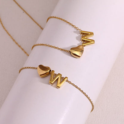 Dainty A-Z Initial Heart Necklace