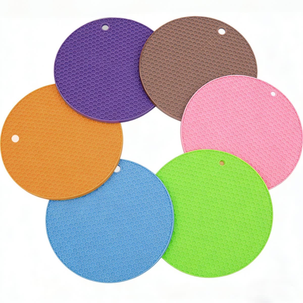 6 Pcs Honeycomb Silicone Trivet Set