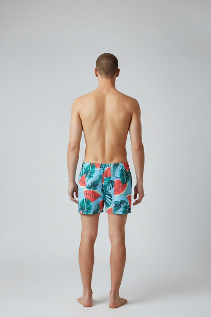 Christian Audigier Men's Swim Shorts Water Melon Leaf Print BMS619-0011M