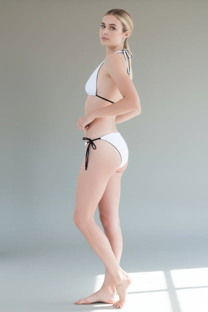 Christian Audigier Reversible The Halter Triangle Top Bikini White Set BMS0001