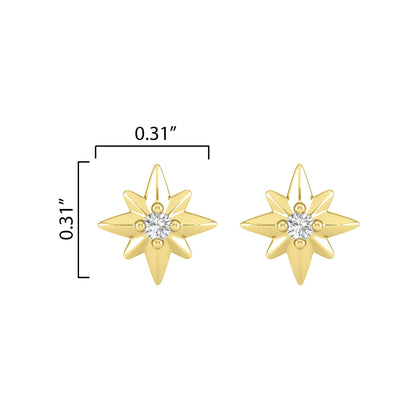 Moissanite Gold over Sterling Silver Star Stud Earrings