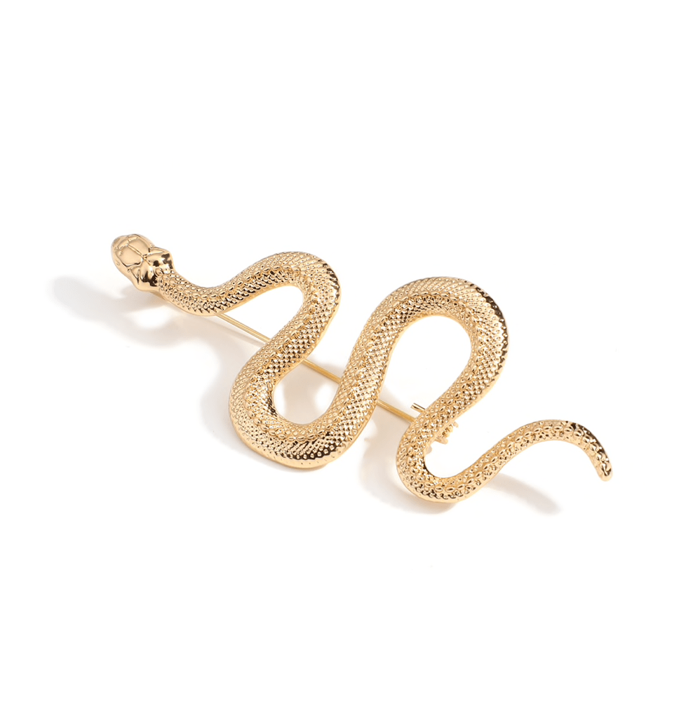 Classic Snake Brooch in Gold