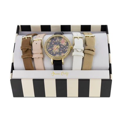 Jessica Carlyle Blue Flowered Background Watch 1666 (Blemished Box)