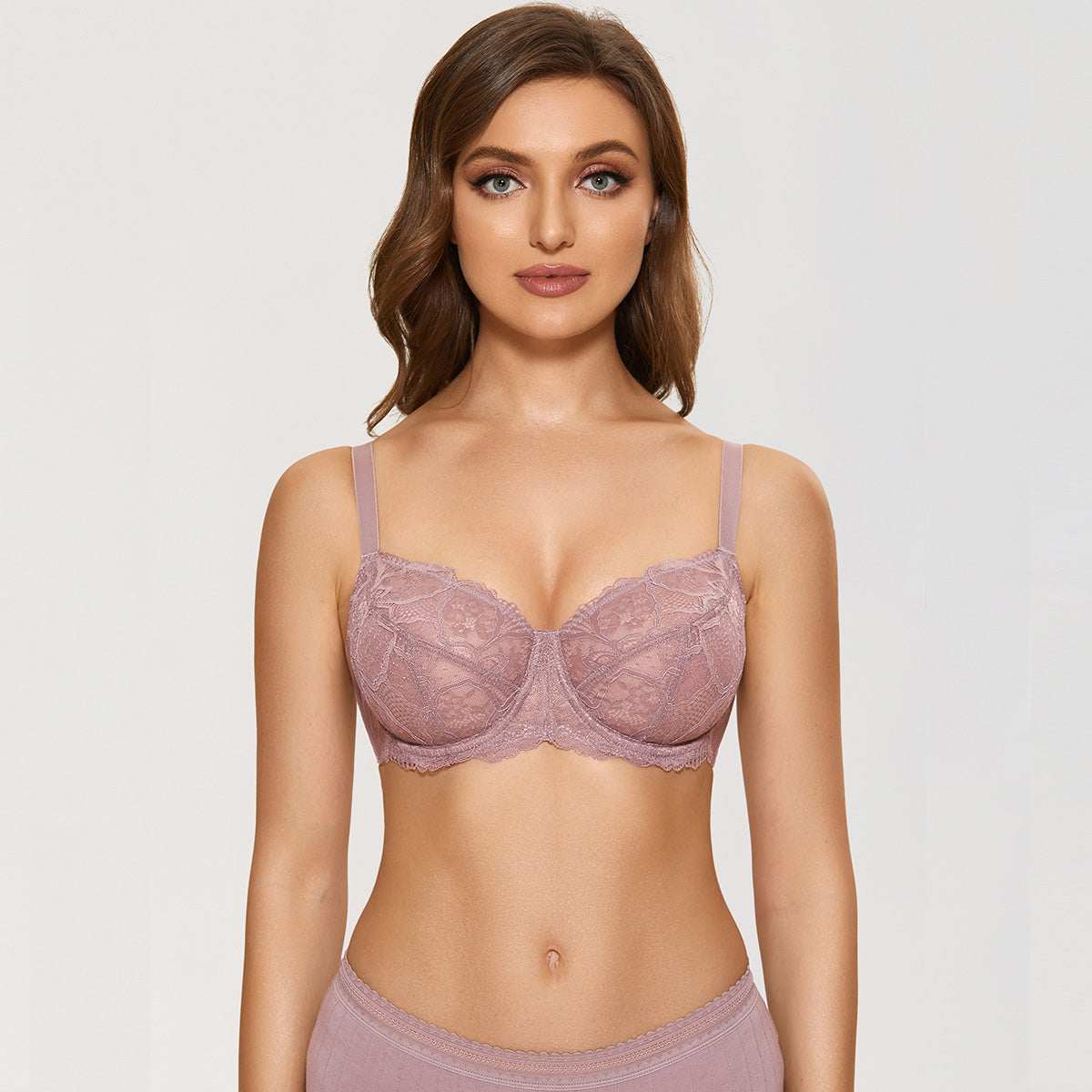 Sheer Lace Full Coverage Minimizer Underwire Bra