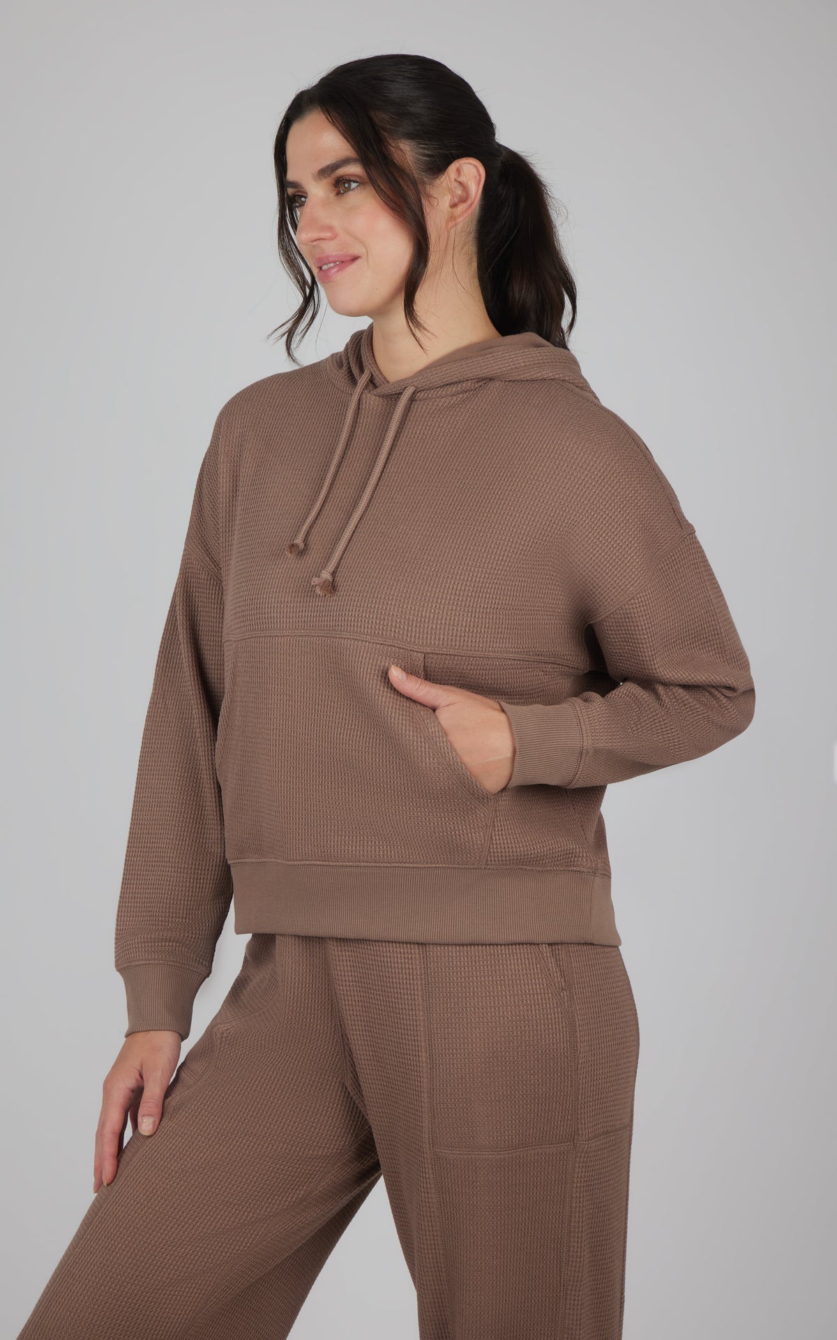 90 Degree by Reflex Brushed Inside Waffle Offline Pullover Hoodie