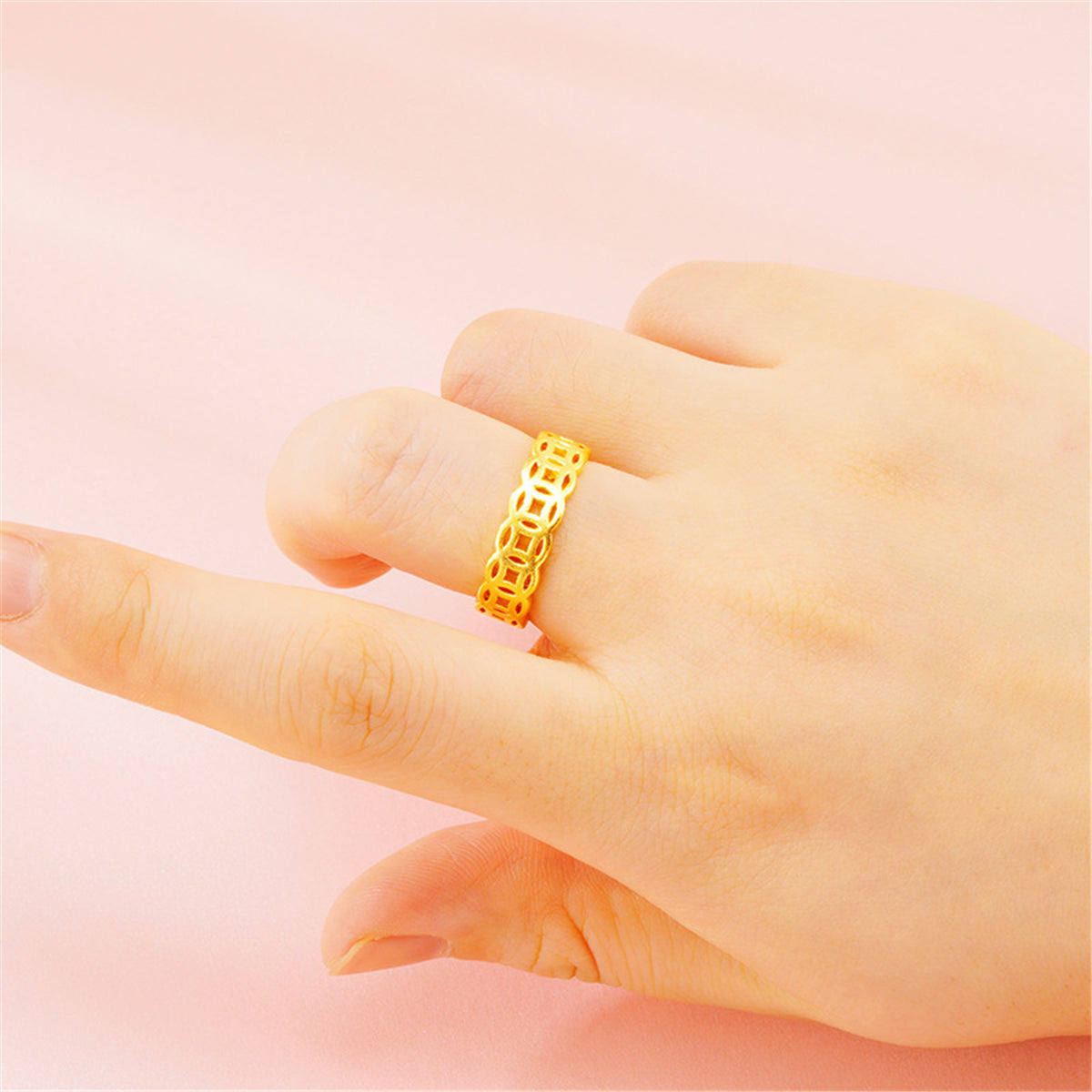 24K Goldtone Open Coin Band