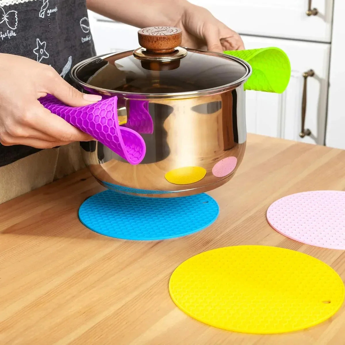 6 Pcs Honeycomb Silicone Trivet Set