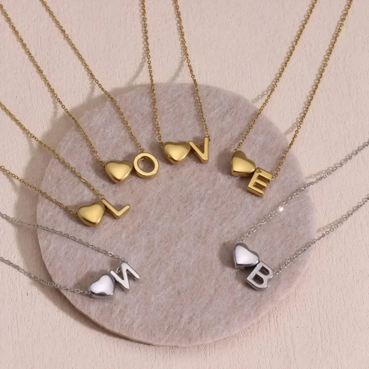 Dainty A-Z Initial Heart Necklace