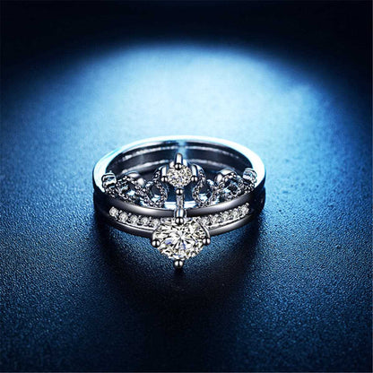 Crystal & Cubic Zirconia Crown Ring