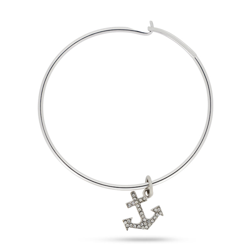 Lovita Silver Charm Bangles Anchors Away - Set of 2 Bangles