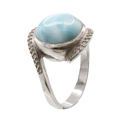 Larimar Stone Sterling Silver Adella Ring Size 7 By Marahlago