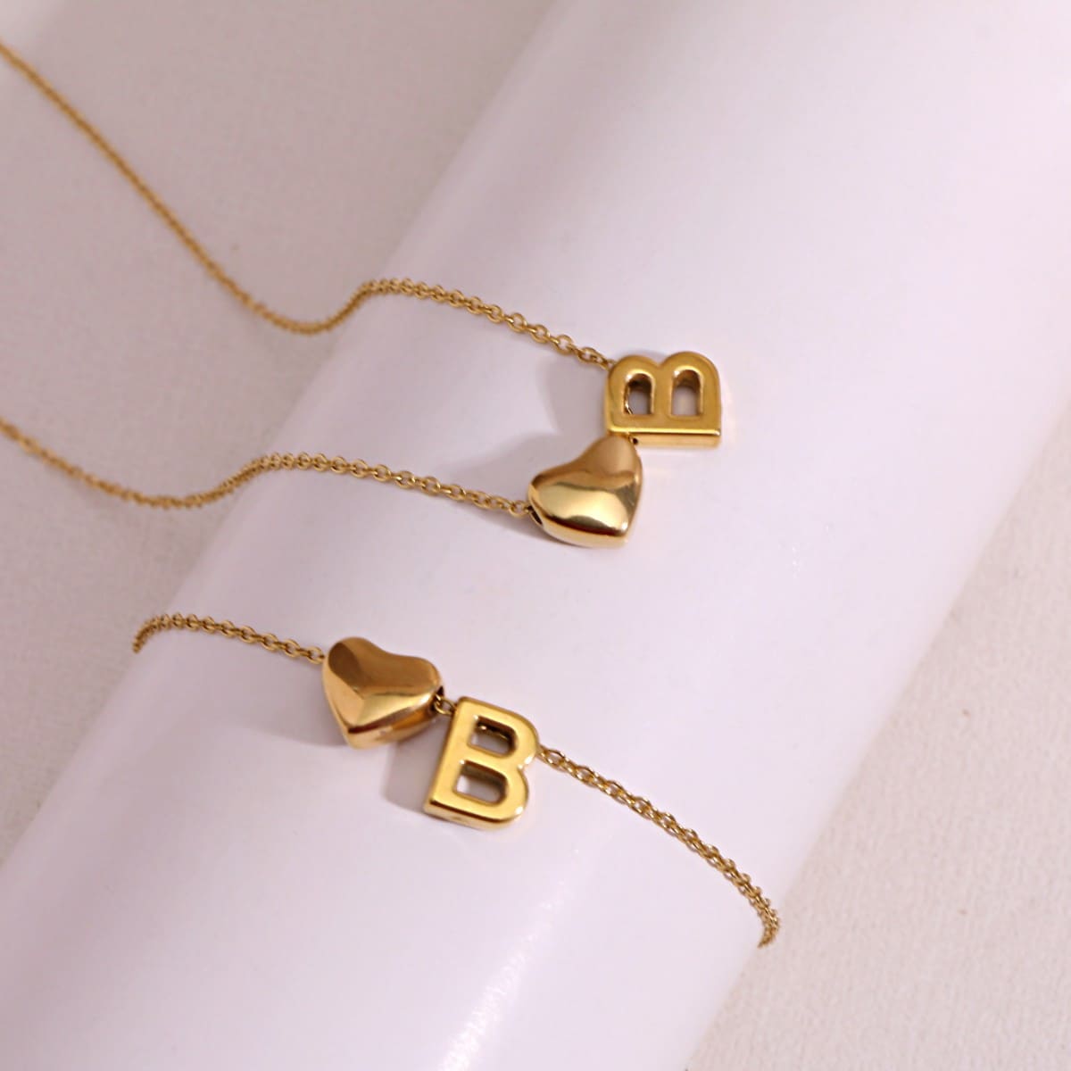 Dainty A-Z Initial Heart Necklace