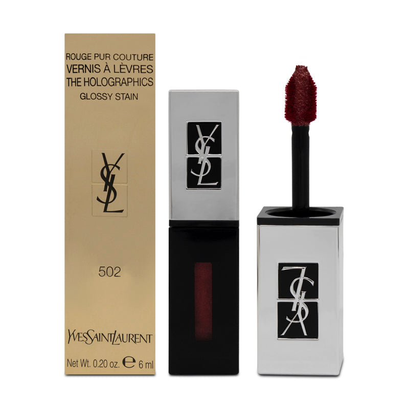 YSL The Holographic Glossy Stain 502 Electric Burgundy (Blemished Box)