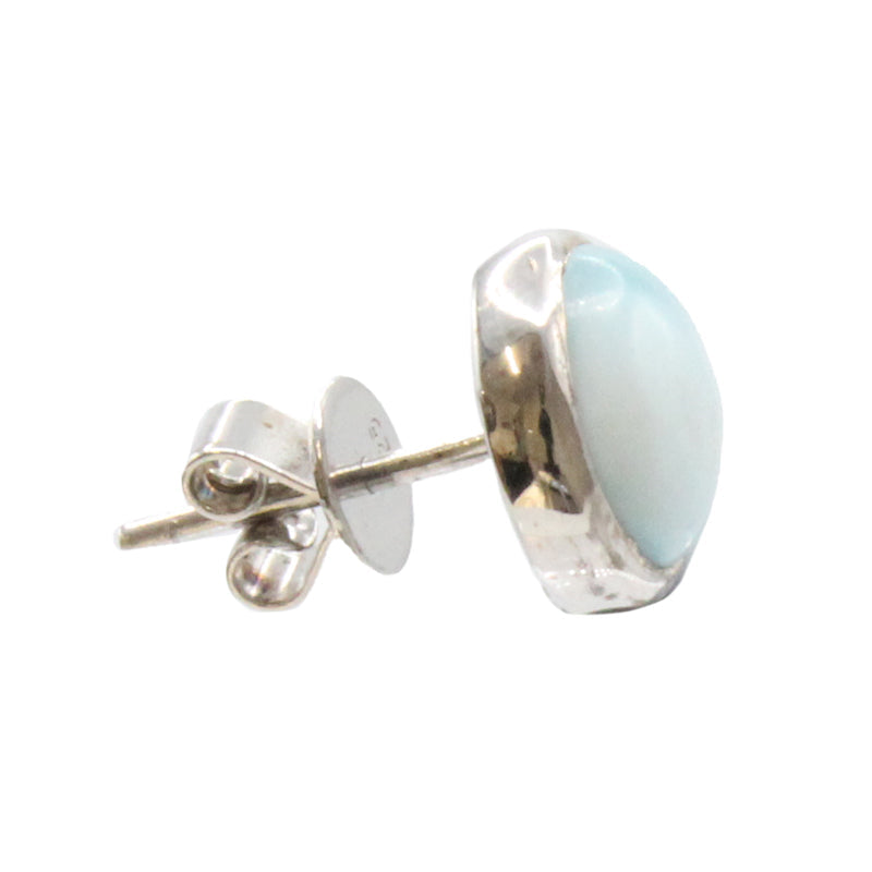 Larimar Stone Sterling Silver Round Post Earrings By Marahlago