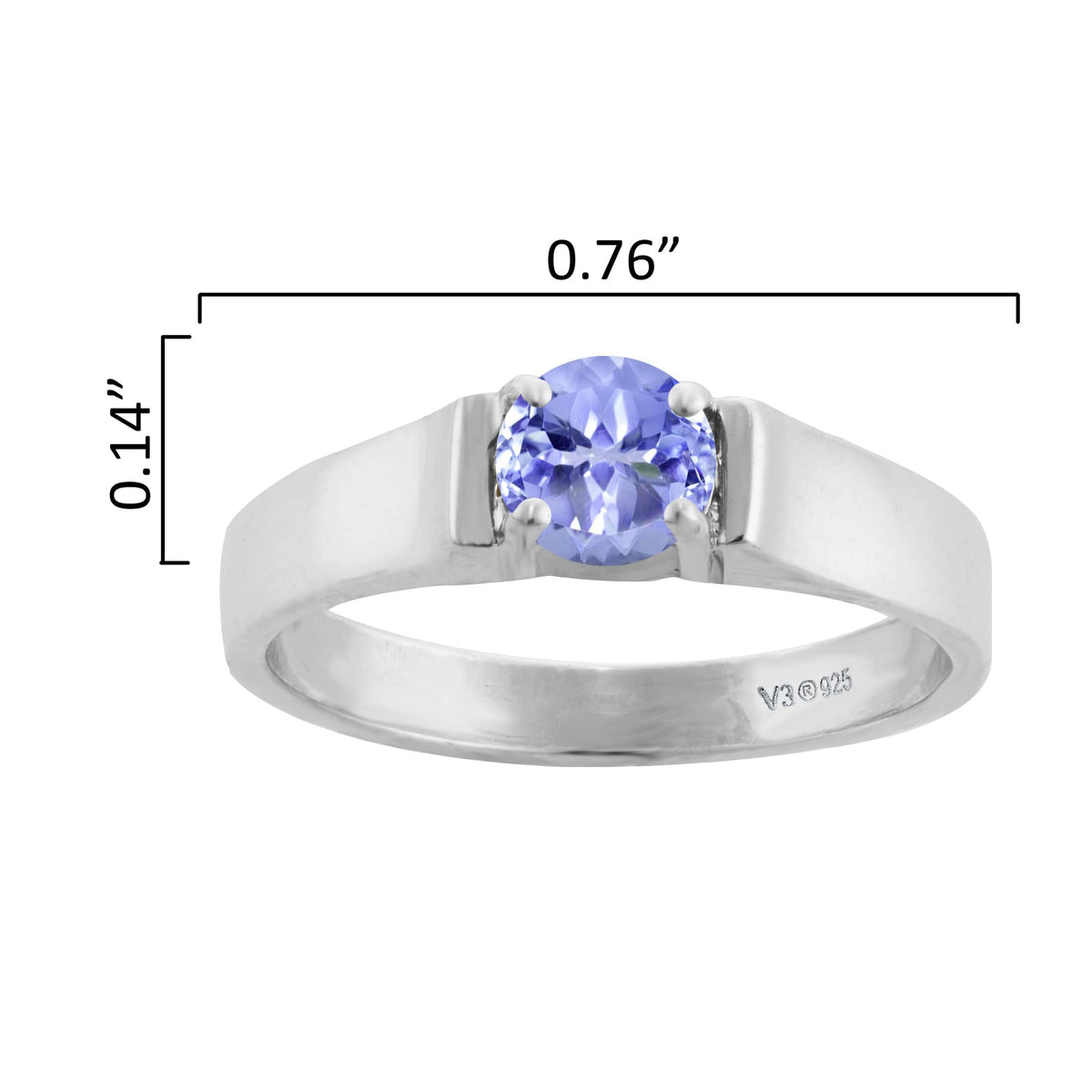 V3 Jewelry 925 Sterling Silver with Moissanite Engagement Ring