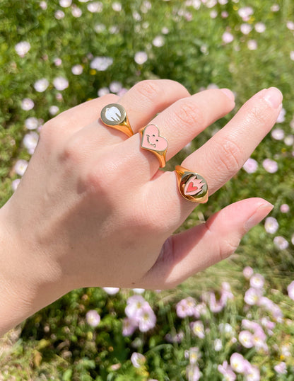 Elevated Faith White Enamel Gold Dove Ring