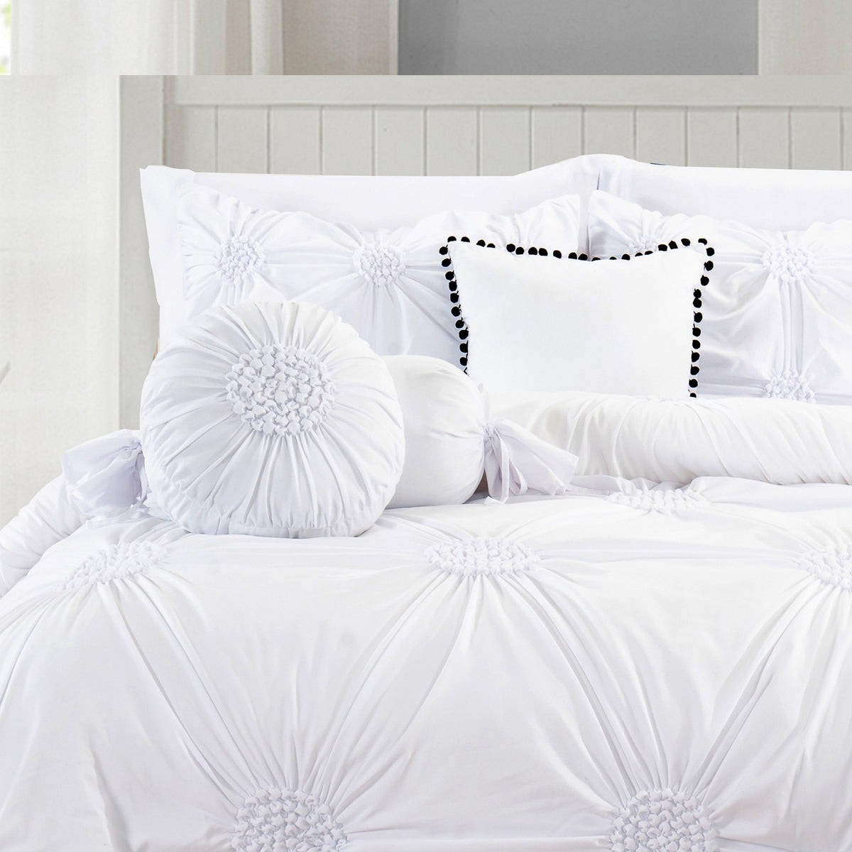 Elegant Comfort 10-Piece Sunflower Comforter Set - Includes 4-Piece Sheet Set with Double Sided Storage Pockets