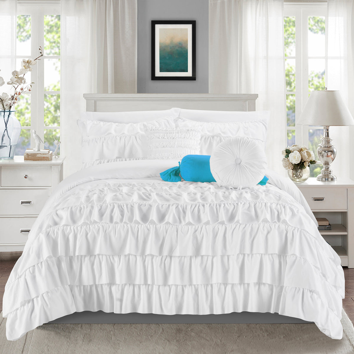 Elegant Comfort 10-Piece Cinderella Comforter Set, Includes 4-Piece Sheet Set with Double Sided Storage Pockets