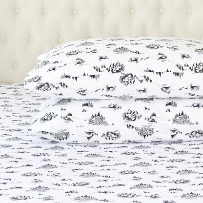 Elegant Comfort 4-Piece Holiday Cotton Flannel Sheet Set - 100% Turkish Cotton