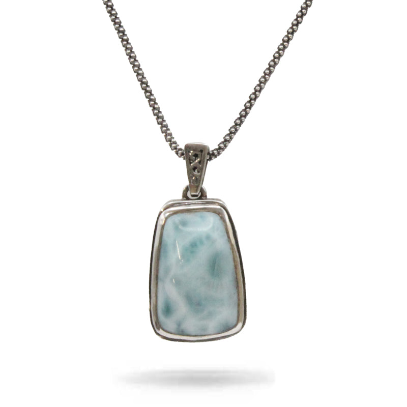 Larimar Stone Sterling Silver Petite Hanna Necklace By Marahlago