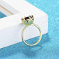 Black Crystal & Cubic Zirconia Goldtone Skull Cocktail Ring