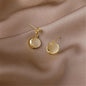 Cat-eye & Goldtone Planet Stud Earring & Moon Drop Earring