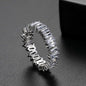 Crystal & Silvertone Ladder Band Ring