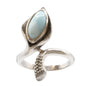 Larimar Stone Sterling Silver Calla Ring Size 7 By Marahlago