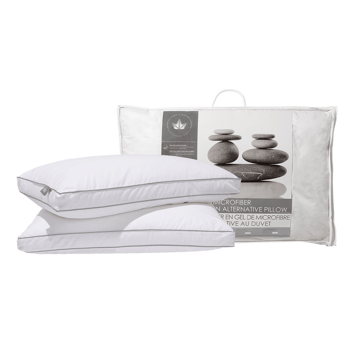 Canadian Down & Feather Company Gel Microfiber Down Alternative Pillow, Medium Support 2 Pack