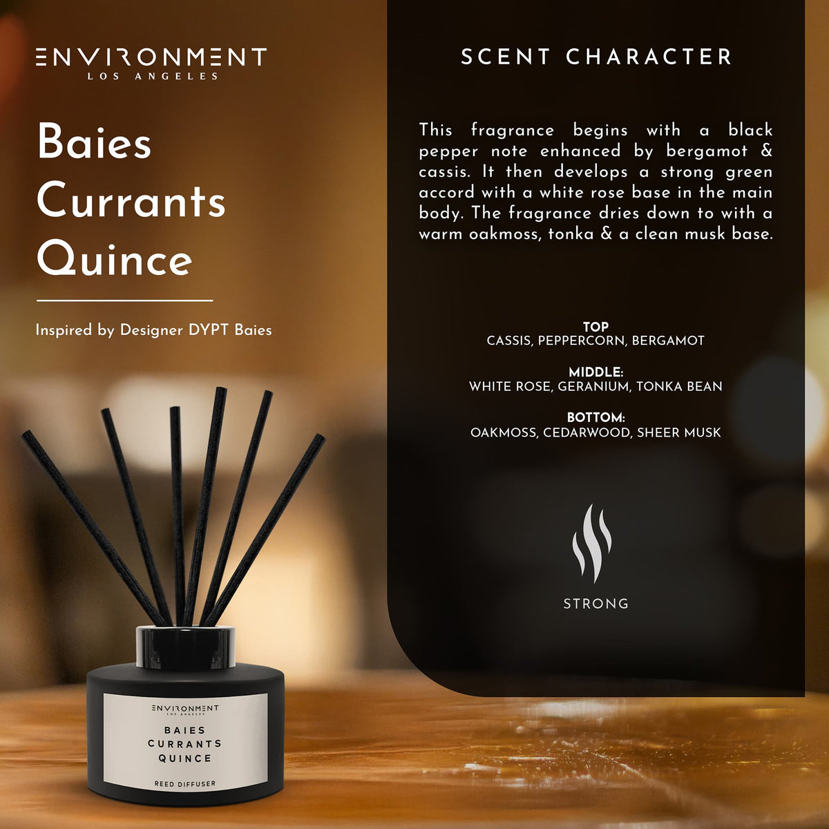 ENVIRONMENT 200mL Reed Diffuser Baies Currants Quince