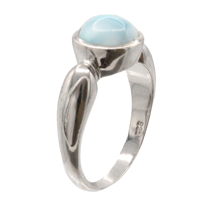 Larimar Stone Sterling Silver Liquido Ring Size 7 By Marahlago