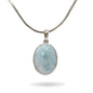 Oval Larimar Stone Sterling Silver Necklace By Marahlago