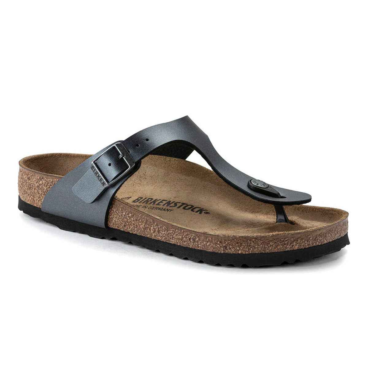 Birkenstock Gizeh Birko-Flor Metallic Black Sandals