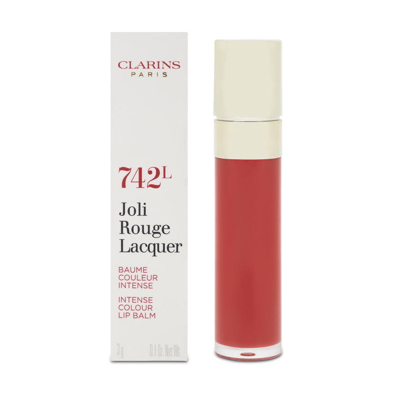 Clarins Red Lipstick Joli Rouge Lacquer 742L Joli Rouge