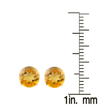 V3 Jewelry Yellow Gold with Natural Citrine Stud Earring