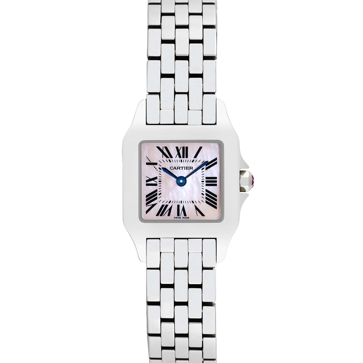 Pre-owned Cartier Women's Santos Demoiselle 20mm Stainless Steel Wristwatch - 2698