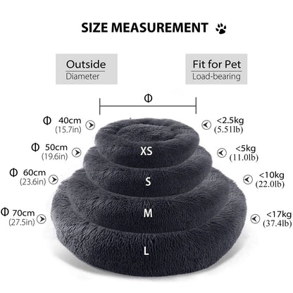 Fluffy Donut Calming Cat Bed