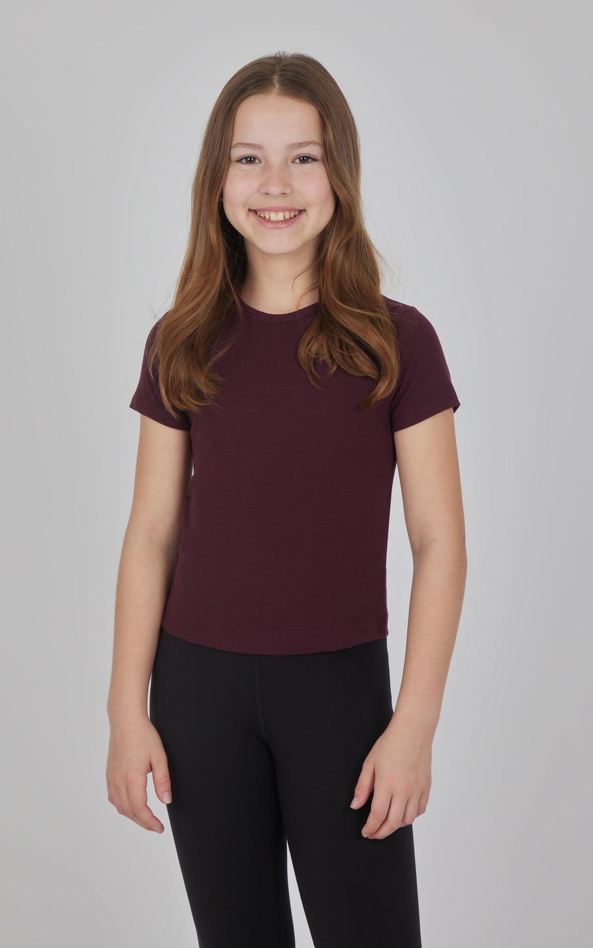 90 Degree by Reflex Girls 3 PK Ribbed Crew Neck Short Sleeve Shirt + Ribbed Crew Neck Long Sleeve Shirt