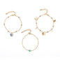 Abalone Shell & Turquoise Goldtone Butterfly Anklet Set