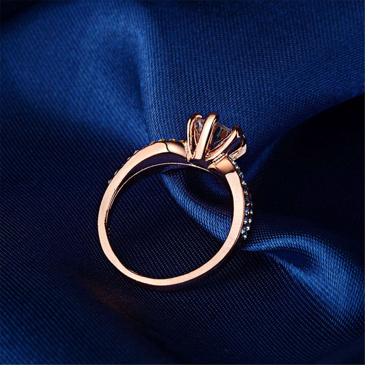 Cubic Zirconia & Rose Goldtone Pavé Ring