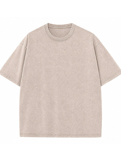 Oversized Acid Wash Cotton Drop Shoulder T-Shirt