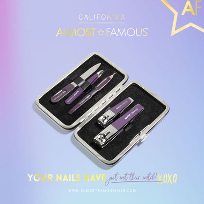 Almost Famous 5pc Manicure Kit w/ Holographic Travel Case