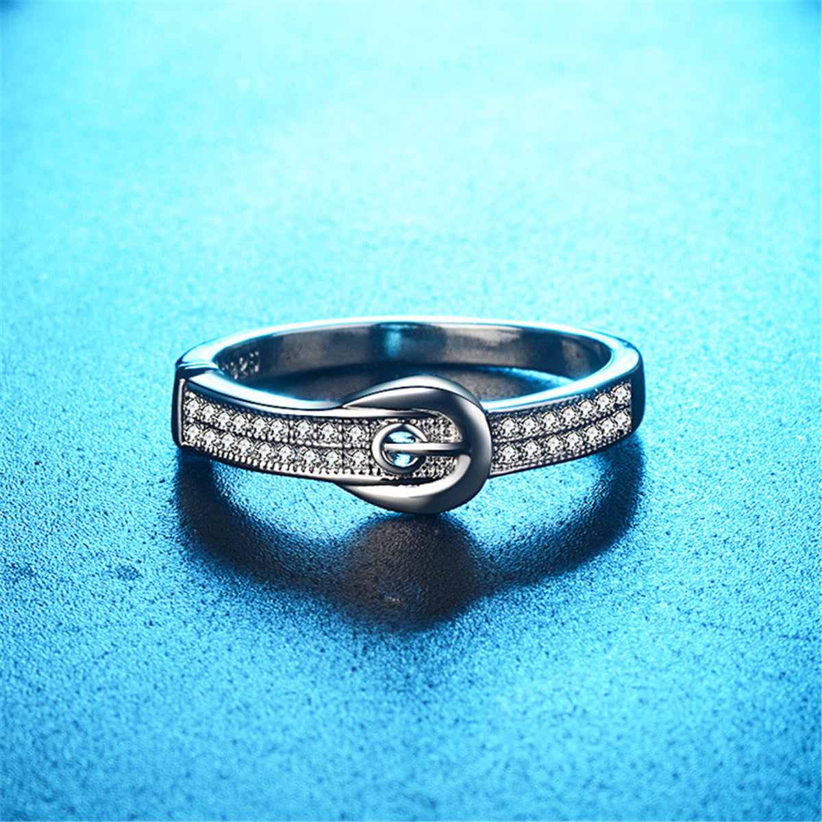 Cubic Zirconia & Silvertone Belt Band
