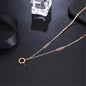 Black & Rose Goldtone Roman Numeral Plate Pendant Necklace