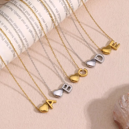 Dainty A-Z Initial Heart Necklace