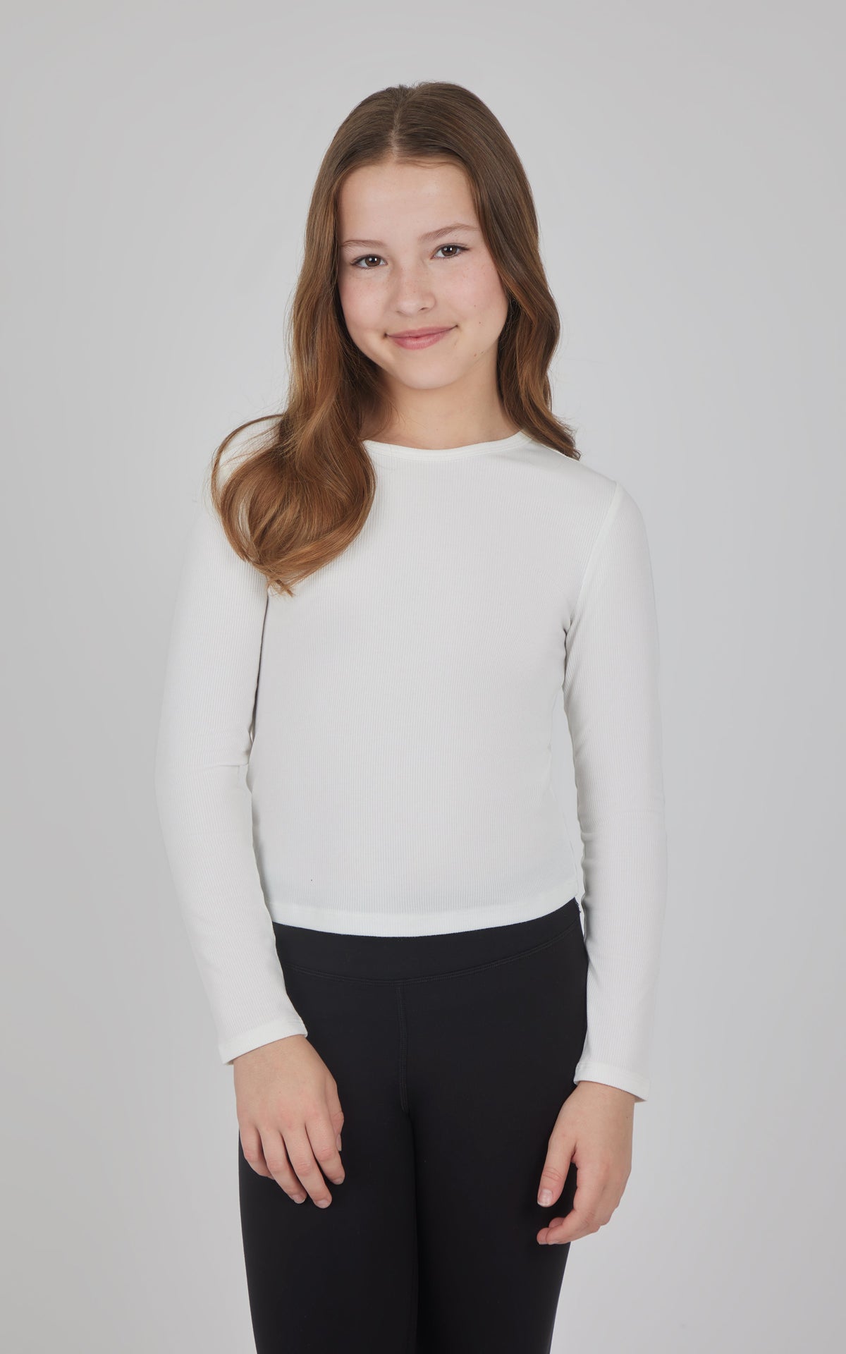 90 Degree by Reflex Girls 3 PK Ribbed Crew Neck Short Sleeve Shirt + Ribbed Crew Neck Long Sleeve Shirt