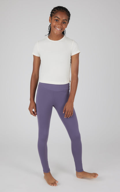 90 Degree by Reflex Girls 2 Pack Interlock Everyday Full Length Legging and Everyday Interlock High Waist Flared Pant