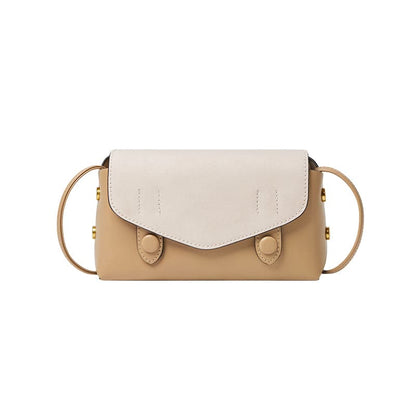 Duo-Tone Apricot Sand Flap Crossbody Shoulder Bag