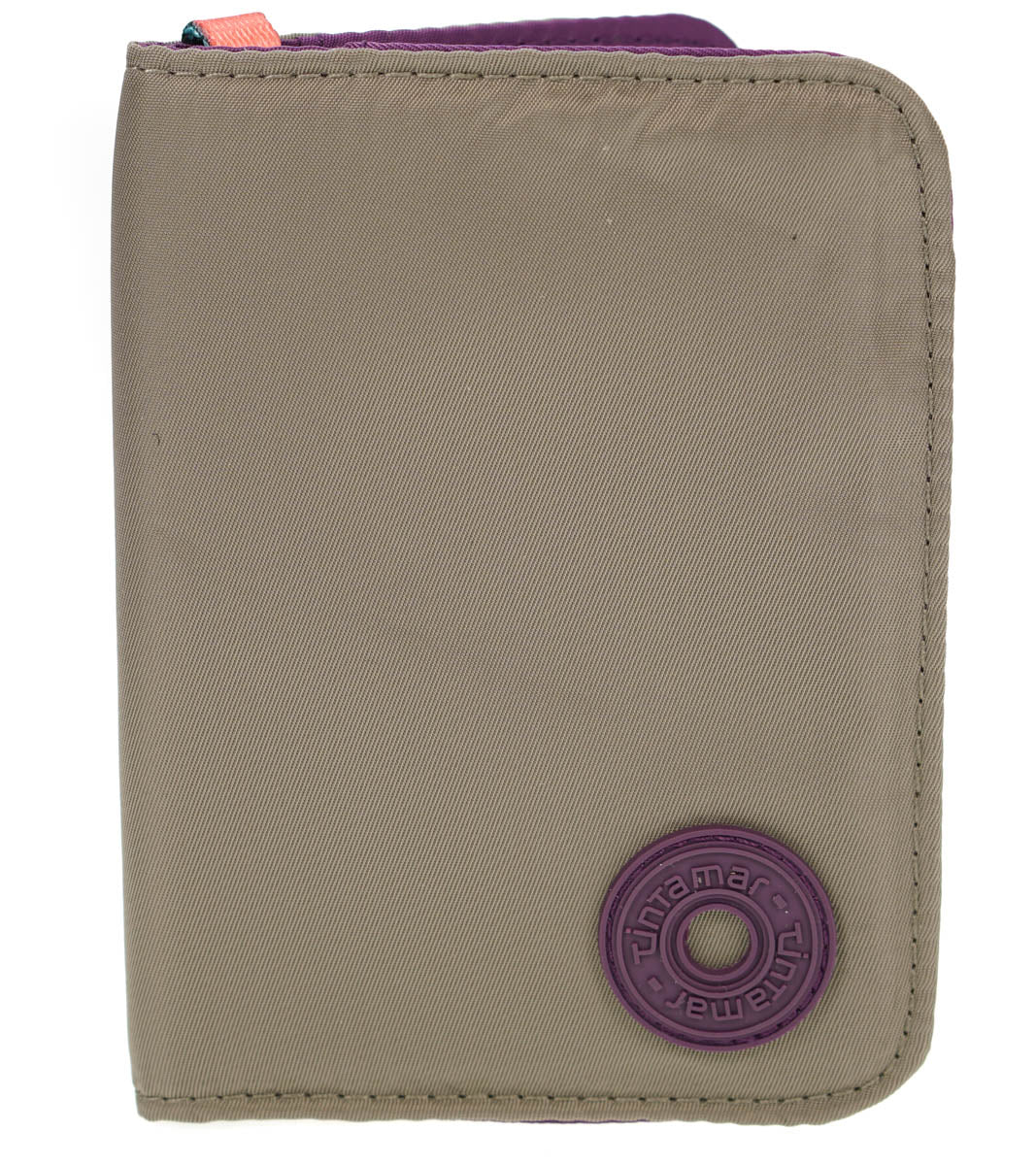 Tintamar Passport Holder Taupe & Purple